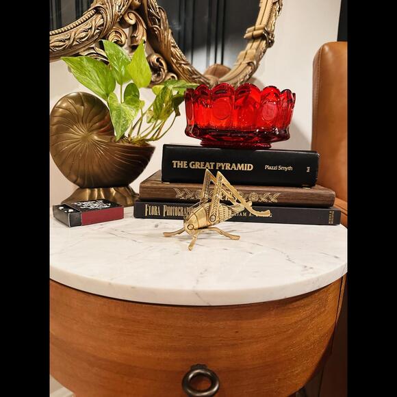 Unexpected Red Theory Red Glass Bowl Lancaster Colony Coin Pattern - Picture 9 of 9